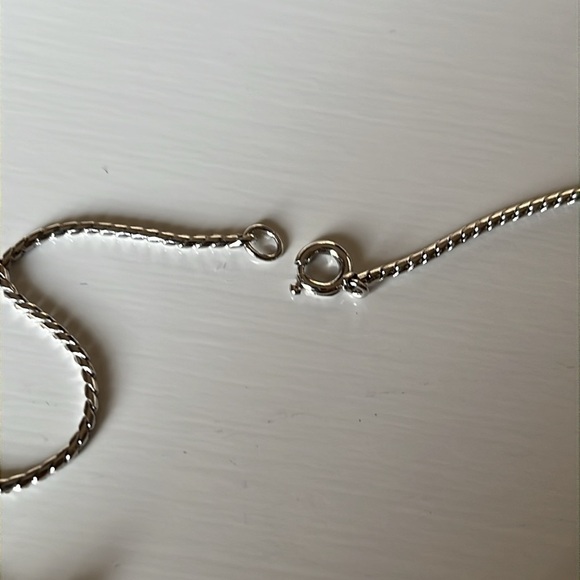 Vintage Loran Sim Sterling Blue Stone Necklace Art Deco Design - Picture 9 of 13